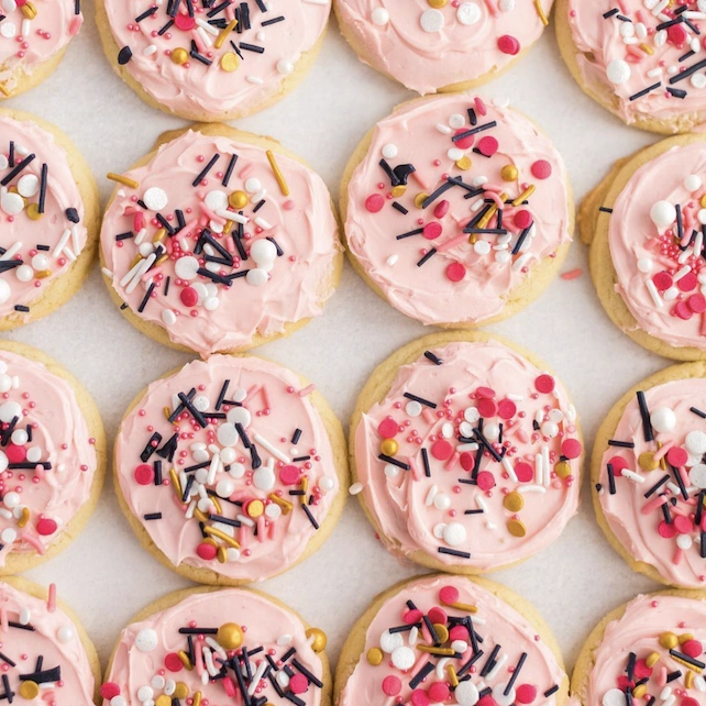 Pink Frosting Cookies